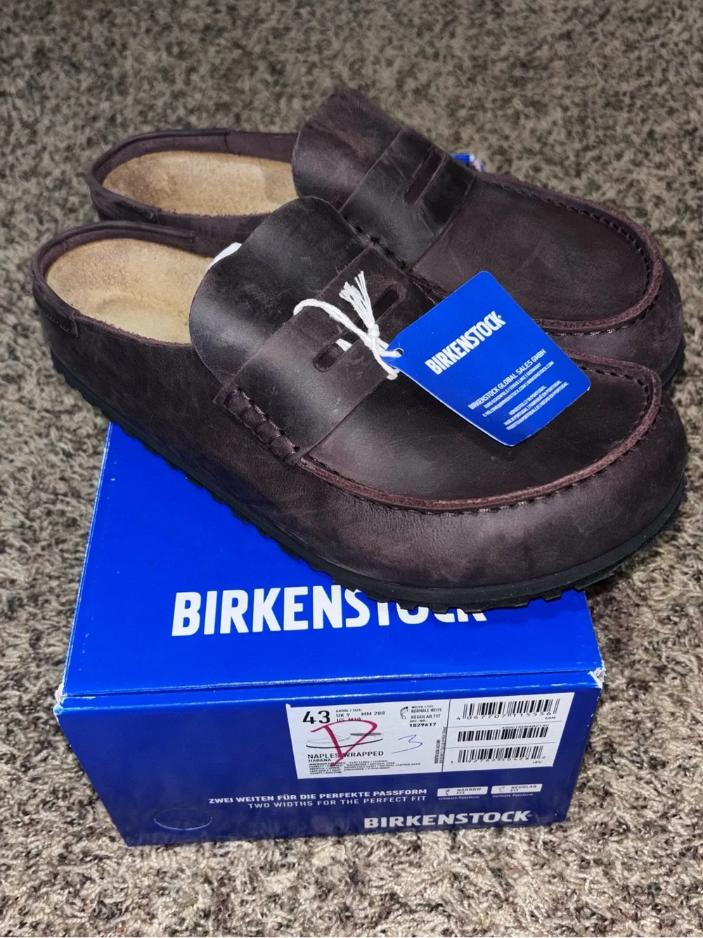 Birkenstock Naples Wrapped Oiled Leather Clogs Men's US 10 EU 43 Habana